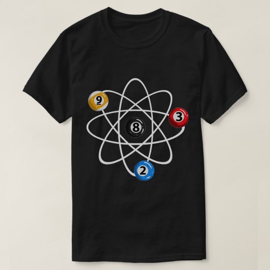 T-shirt Billiard Balls 2 3 8 9 Atom Design Joueur Billiard (Design devant)