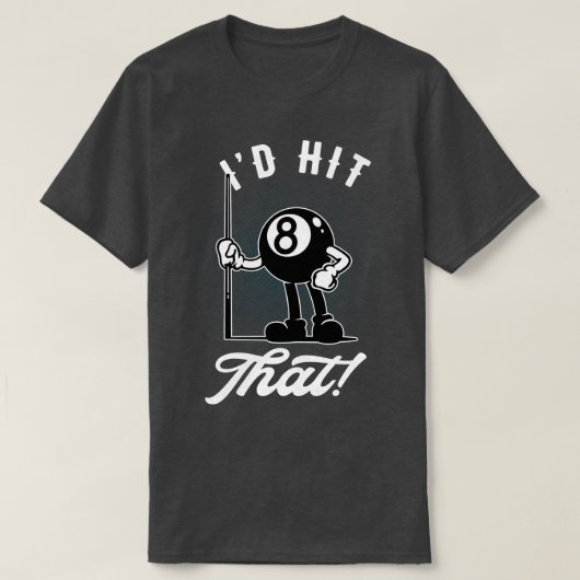 T-shirt Billiard Cue Sports Funny 8Ball toon Pool (Design devant)