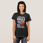 T-shirt Billiard Player Pool Player Kiss My Balls (Devant entier)