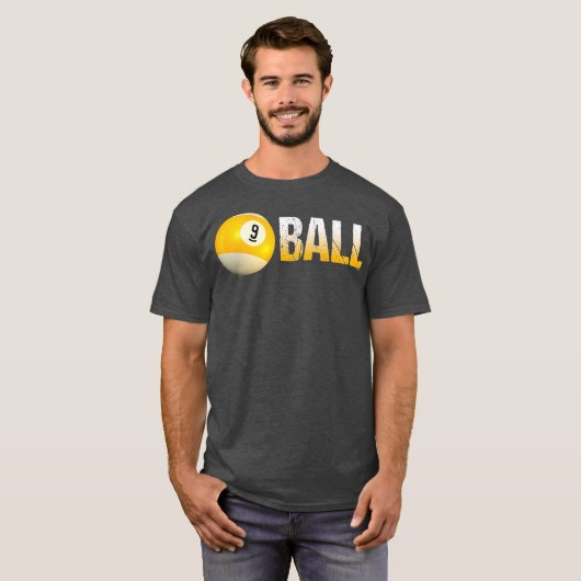 T-shirt Billiard Pool Ball 9Ball pour l'équipe et les ligu (Devant entier)
