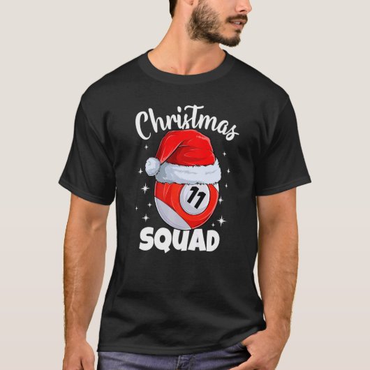 T-shirt Billiards 11 Ball Christmas Squad Pool Balls Billi (Devant)