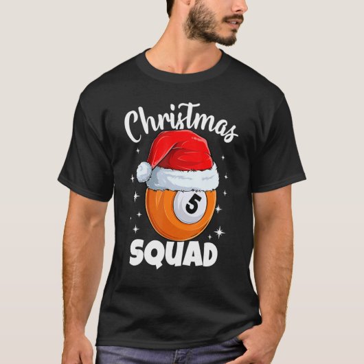 T-shirt Billiards 5 Ball Christmas Squad Pool Balls Billia (Devant)
