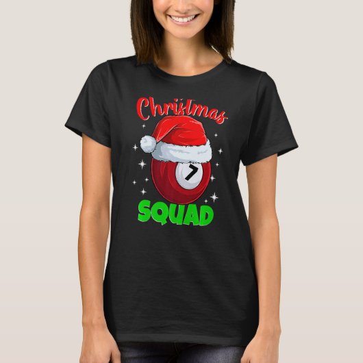 T-shirt Billiards 7 Ball Christmas Squad Pool Balls Billia (Devant)