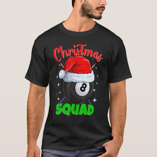T-shirt Billiards 8 Ball Christmas Squad Pool Balls Billia (Devant)