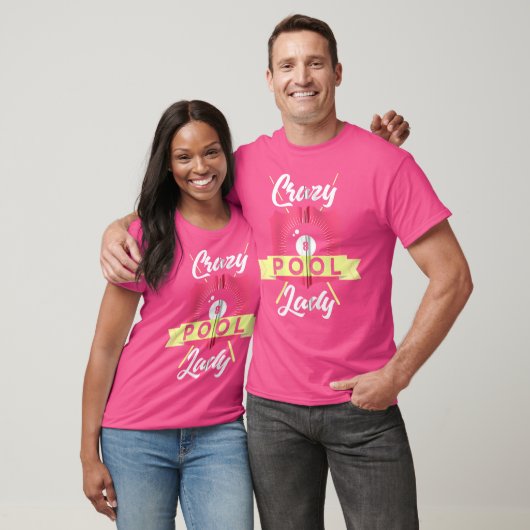 T-shirt Billiards Pool Funny Crazy Pool Lady Pool Player (Unisexe)