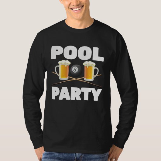 T-shirt Billiards  Pool Party  Snooker Player  Beer  Bar P (Devant)