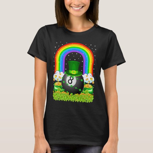 T-shirt Billiards  Rainbow Leprechaun Billiards St Patrick (Devant)