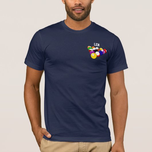 T-shirt Billiards template polo shirt, ready to customize (Devant)