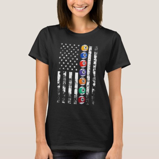 T-shirt Billiards USA US American Flag (Devant)