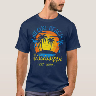 T-shirt Biloxi Beach Mississippi Beach Sunset Palm Trees
