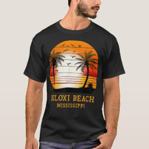 T-shirt Biloxi Beach Mississippi Vintage Sunset Retro Summ