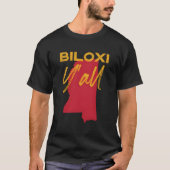 T-shirt Biloxi Mississippi Y'All Ms Pride State Map mignon (Devant)