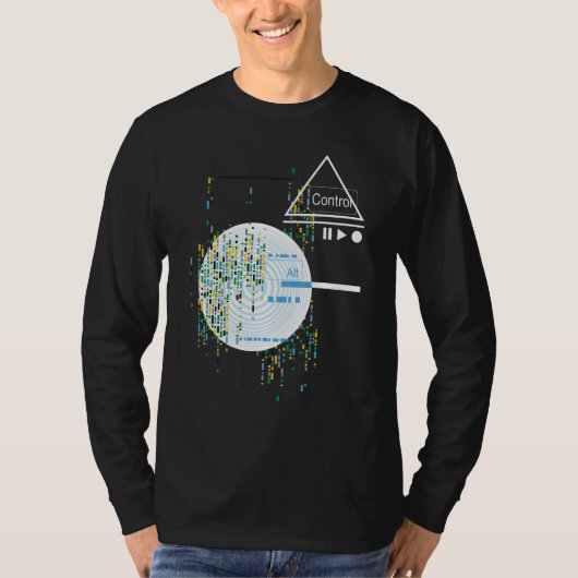T-shirt Binary Code Retro Geek programmeur ordinateur Nerd (Devant)