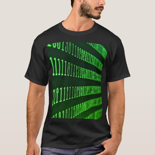 T-shirt Binary codes green and blue (Devant)