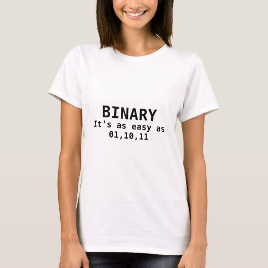 T-shirt Binary It's As Easy As 01,10,11 (Devant)