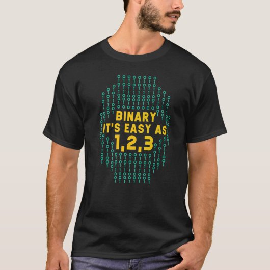 T-shirt Binary It's Easy As 1 2 3 For Computer Programmer (Devant)