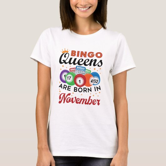 T-shirt Bingo Anniversaire Femmes Novembre (Devant)