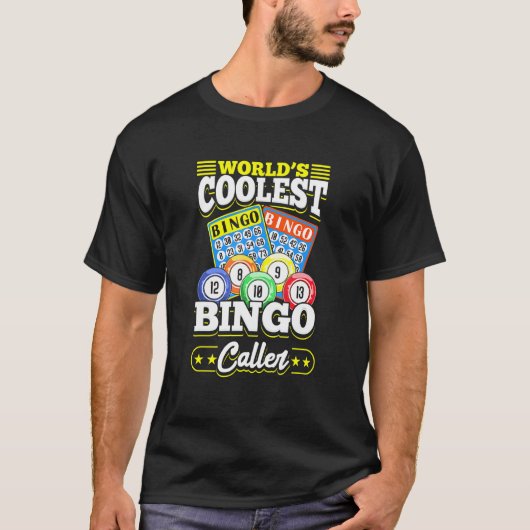 T-shirt Bingo Card Game Worlds Coolest Bingo Caller (Devant)