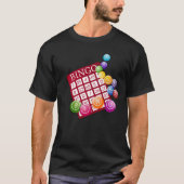 T-shirt Bingo ! Carte de bingo et marqueurs (Devant)