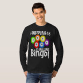 T-shirt Bingo Happiness Is Yelling Bingo Raglan Baseball (Devant entier)
