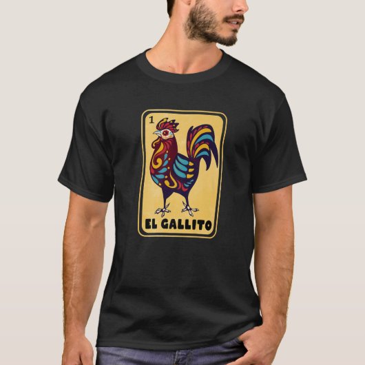 T-shirt Bingo mexicain espagnol Dons amusants El Gallito P (Devant)