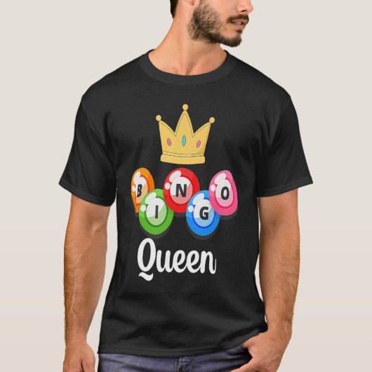 T-shirt Bingo Queen Womens Bingo Player Caller (Devant)