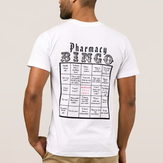 T-shirt Bingo-test de pharmacie (Dos)