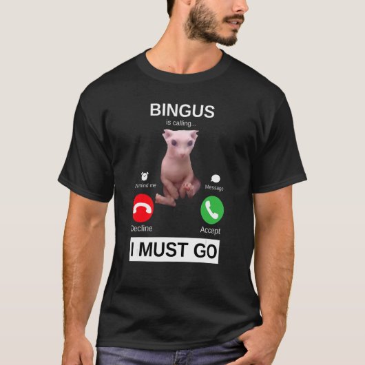 T-shirt Bingus Is Calling Hairless Sphynx Cat Meme (Devant)