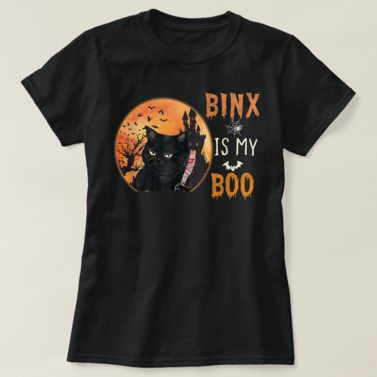 T-shirt binx est mon chou mignon halloween chat (Design devant)