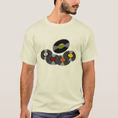 T-Shirt Bio Des Mens Des Enregistrements Rétro (Devant)