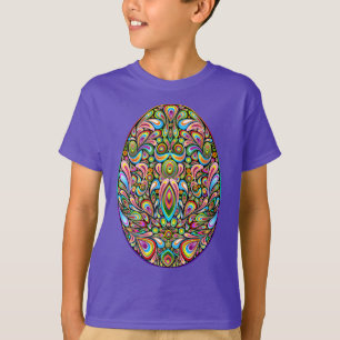 T-Shirt Bio pour Enfants Motif Psychédélique Œuf d