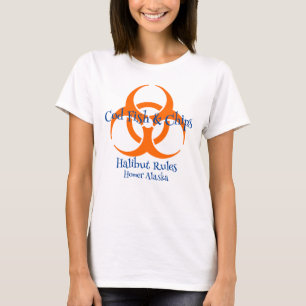 T-shirt Bio Symbole de danger Morue Poissons et Chips