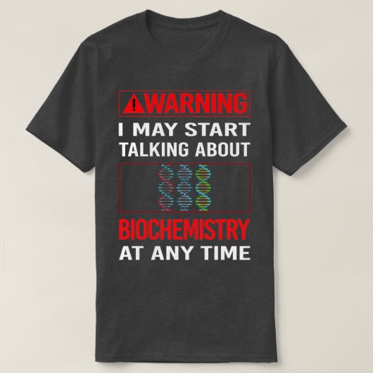 T-shirt Biochimie de l'avertissement rouge (Design devant)