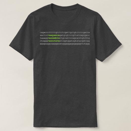 T-shirt Bioinformatique Séquence génomique Assemblage Anno (Design devant)