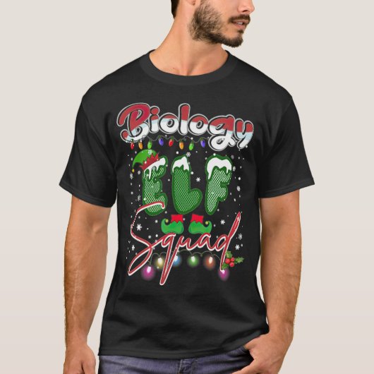 T-shirt Biologie Elf Squad Ugly Sweater Christmas Crew bes (Devant)