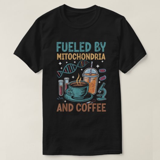 T-shirt Biologie Enseignant Science Mitochondria Café (Design devant)
