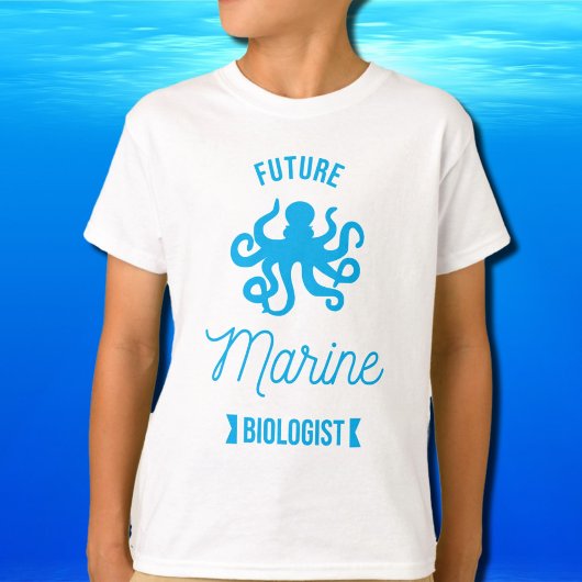 T-shirt Biologiste de Future Marine - Octopus - blanc