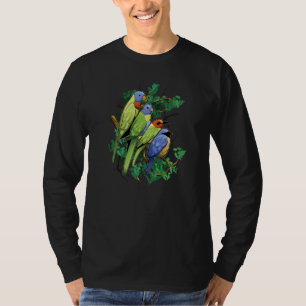 T-shirt Biologiste des oiseaux de jardin Bleu Chants sauva