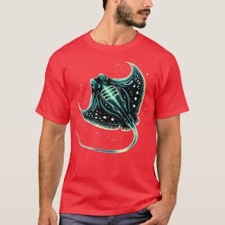 T-shirt Bioluminescent Stingray oeuvre d'art Aquatic Ocean