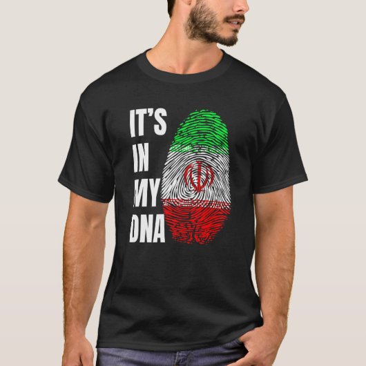 T-shirt Biométrie ADN avec empreintes digitales Drapeau ir (Devant)