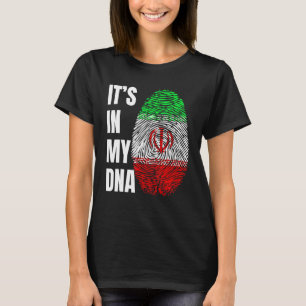 T-shirt Biométrie ADN avec empreintes digitales Drapeau ir