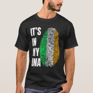 T-shirt Biométrie ADN Empreinte digitale Drapeau irlandais