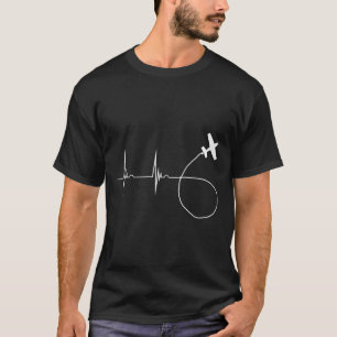 T-shirt Biplan de cardiobattement aérien Ekg Pulseline