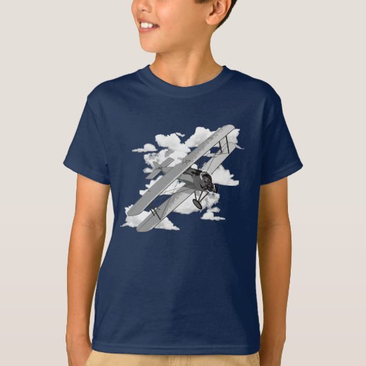 T-shirt Biplan et nuages (Devant)