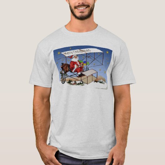 T-shirt Biplan vintage frais le père noël (Devant)