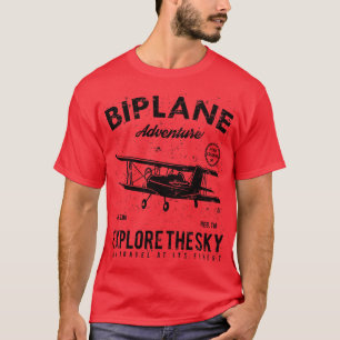 T-shirt Biplane Retro Design Vintage désorganisé