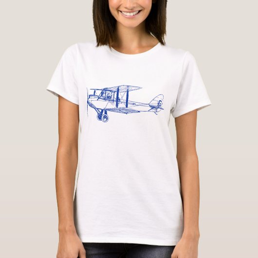T-shirt Biplane vintage - bleu marine (Devant)