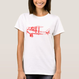 T-shirt Biplane vintage - Rouge