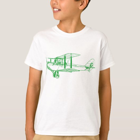 T-shirt Biplane vintage - Vert d'herbe (Devant)