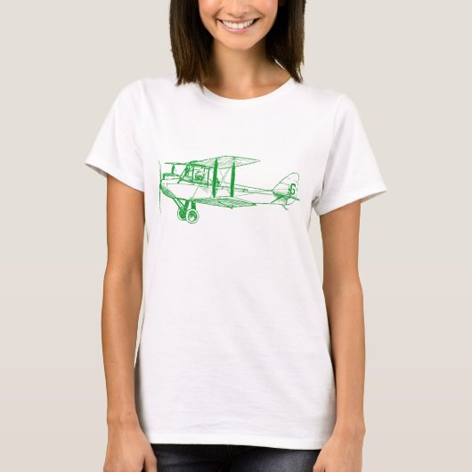 T-shirt Biplane vintage - Vert d'herbe (Devant)